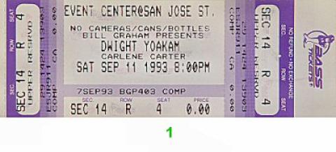 Dwight Yoakam Vintage Ticket