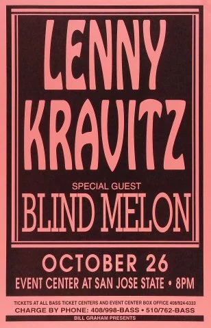 Lenny Kravitz Vintage Concert Poster from San Jose State Event