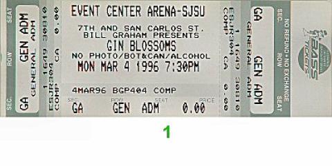 Gin Blossoms Vintage Ticket