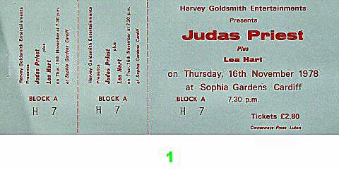 Judas Priest Vintage Ticket