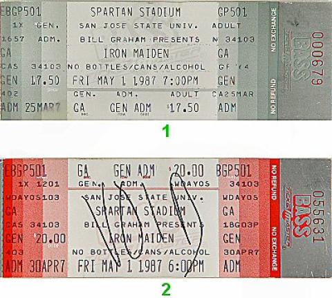 Iron Maiden Vintage Ticket
