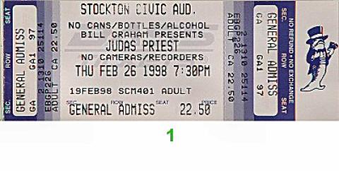 Judas Priest Vintage Ticket