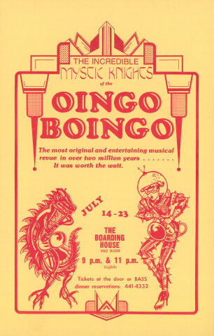 The Mystic Knights of the Oingo Boingo Handbill