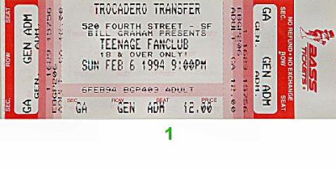 Teenage Fanclub Vintage Ticket