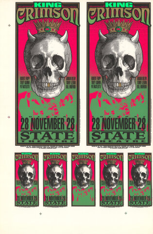 King Crimson Vintage Concert Silkscreen from State Theatre, Nov 28