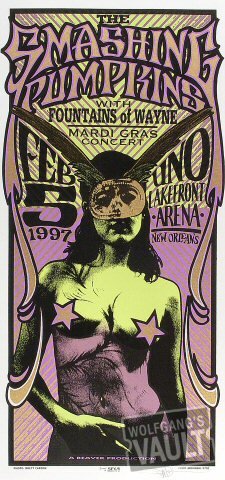 コンサートポスター ロック・アン・セーヌ The Smashing Pumpkins Vintage Concert Silkscreen from UNO