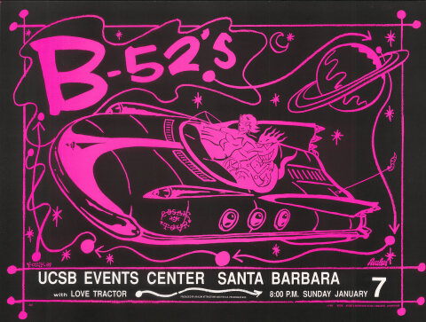 ぴんく ページ B-52's Vintage Concert Poster from Seattle Center Arena, Jan 14