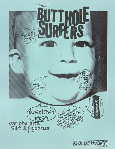 Butthole Surfers Vintage Concert Poster, 1990 at Wolfgang's