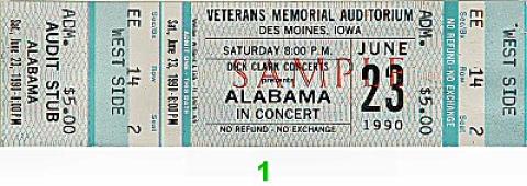 Alabama Vintage Ticket
