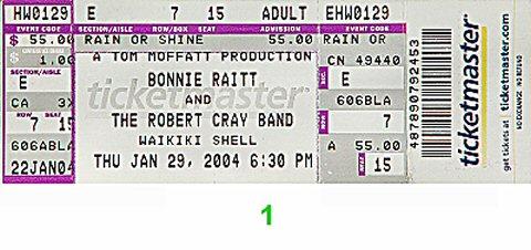 Bonnie Raitt Vintage Ticket