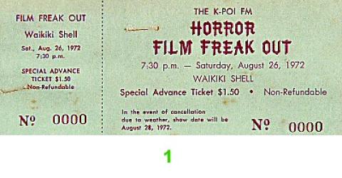 Horror Film Freakout Vintage Ticket