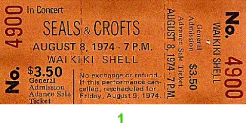 Seals & Crofts Vintage Ticket