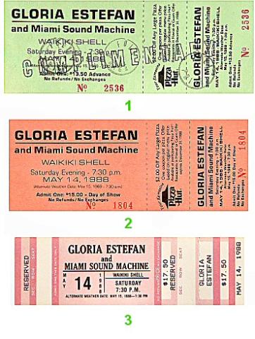 Gloria Estefan Vintage Ticket