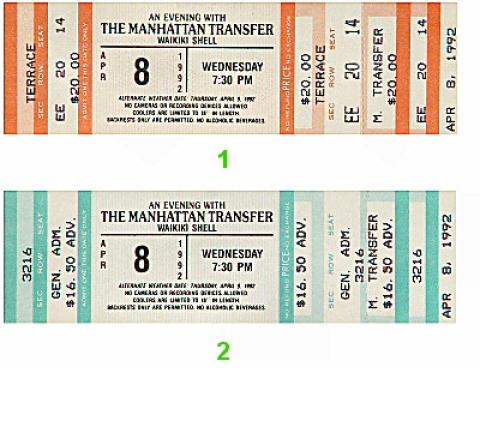 The Manhattan Transfer Vintage Ticket