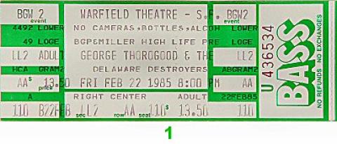 George Thorogood Vintage Ticket