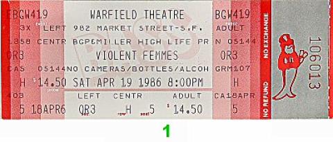 Violent Femmes Vintage Ticket