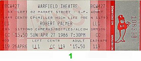 Robert Palmer Vintage Ticket