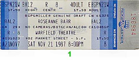 Roseanne Barr Vintage Ticket