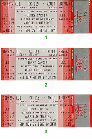 Jerry Garcia Vintage Ticket