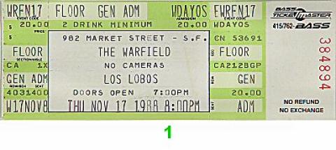 Los Lobos Vintage Ticket