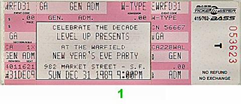 New Year's Eve Party Vintage Ticket