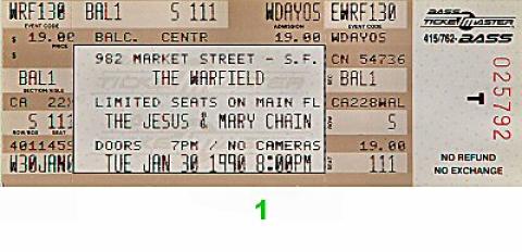 The Jesus & Mary Chain Vintage Ticket