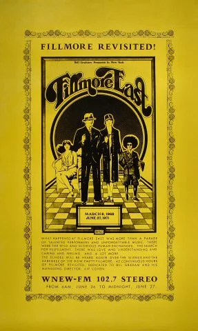 Fillmore Revisited Vintage Concert Poster from WNEW, Jun 26, 1971 at  Wolfgang's