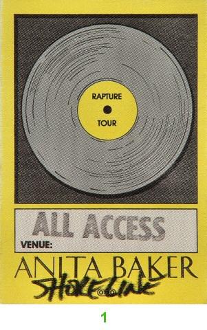 Anita Baker Backstage Pass