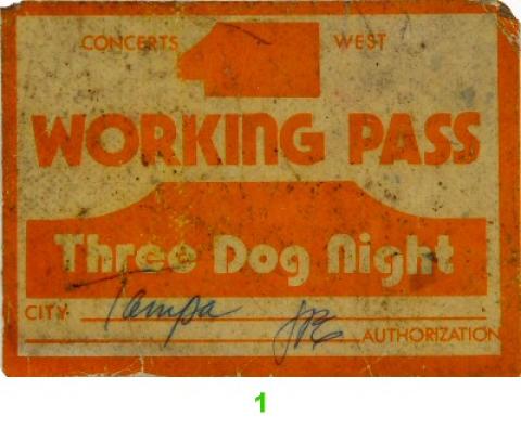 Three Dog Night Backstage Pass