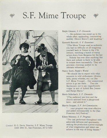San Francisco Mime Troupe Handbill