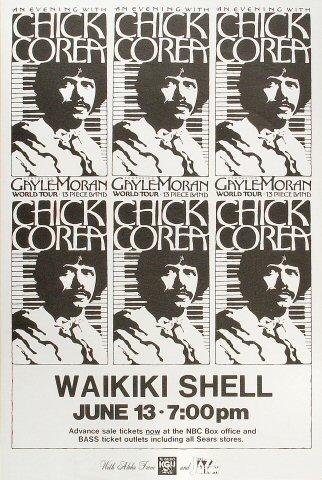Chick Corea Vintage Concert Poster from Waikiki Shell, Jun 13