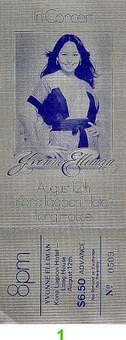 Yvonne Elliman Vintage Ticket