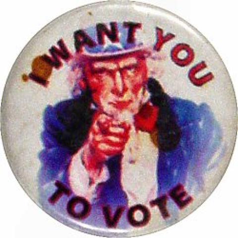 I Want You To Vote Pin