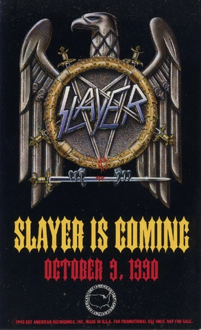 Slayer Vintage Concert Handbill, Oct 9, 1990 at Wolfgang's