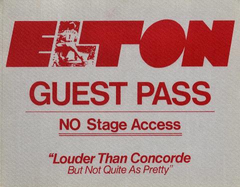Elton John Backstage Pass