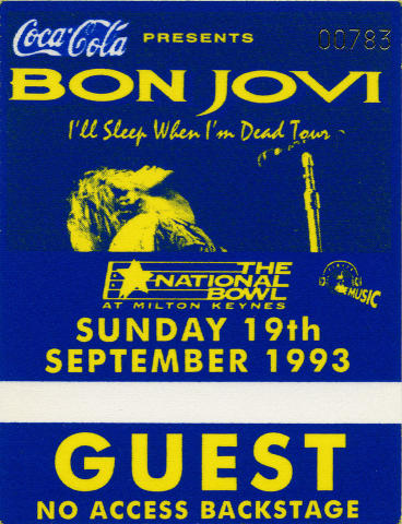 Bon Jovi Backstage Pass