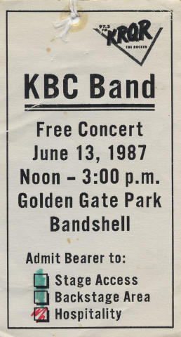 KBC Band Backstage Pass
