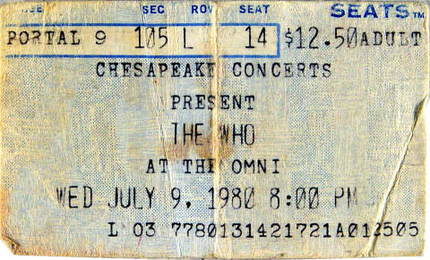 The Who Vintage Ticket