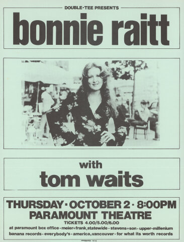 Bonnie Raitt Handbill