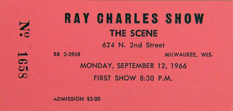 Ray Charles Vintage Ticket
