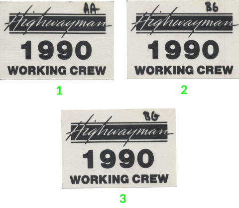The Highwaymen Backstage Pass