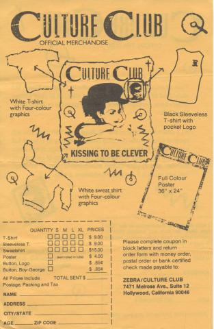 Culture Club Handbill