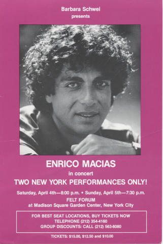Enrico Macias Handbill