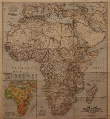 Map of Africa Vintage Concert Poster, 1950 at Wolfgang's