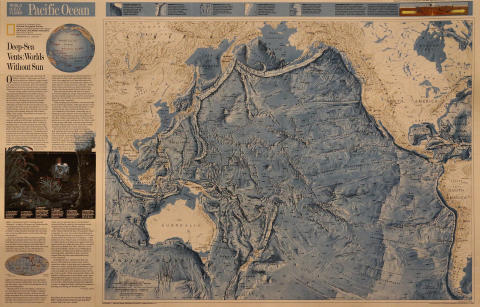 World Ocean Floor Maps: Pacific & Indian Oceans Poster