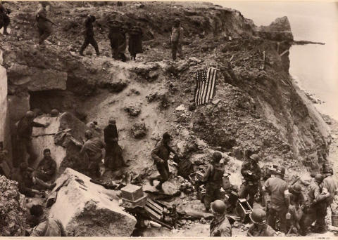 US Rangers At Pointe Du Hoc, Normandy Poster