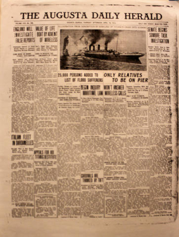 The Augusta Daily Herald April 18, 1912 Poster