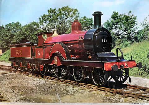 673 Midland Railway 4-2-2 Poster
