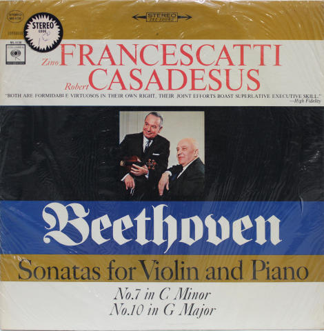 Sonatas for Violin and Piano No. 7 In C Minor, No. 10 In G Major Vinyl 12"