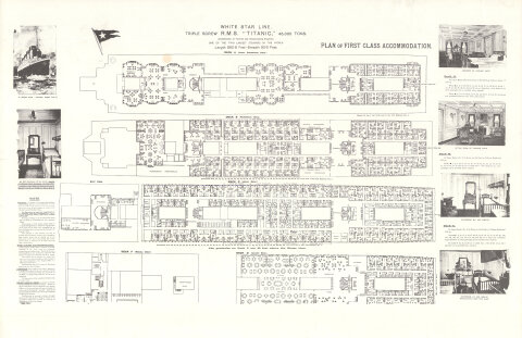 RMS Titanic Accommodation Plans Poster